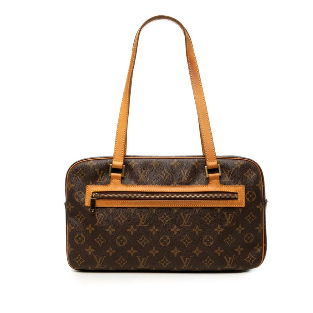 Louis Vuitton Monogram Cite Tote Bag Shoulder Brown Leather